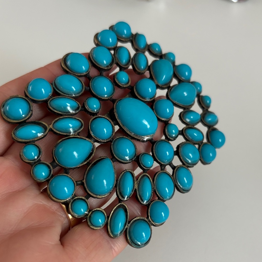 Vintage Turquoise Statement Brooch - Picture 2 of 6
